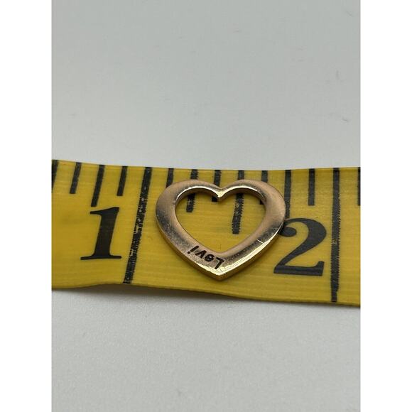 18K Rose Gold Plated Heart Pendant Charm Engraved Levi New - Picture 3 of 3